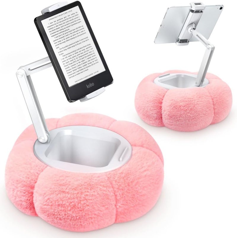 CreaDream Pumpkin Tablet Pillow Stand Holder for Kindle iPad, Adjustable Phone Pillow Stand for Lap Bed with Detachable Snack Bowl, Compatible with 4.7"-13" Tablet, iPad, iPhone, Samsung Tabs, Kindle - Image 1
